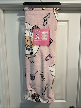 Monchichi Halloween Pink Plush Throw Blanket